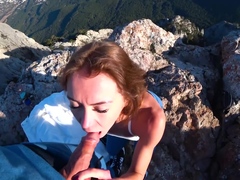Risky Public fuck on a cliff. Amateur Mia Bandini