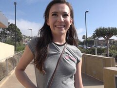 Petite 19 year old brunette coed gets fucked by an amateur with a camera - Bang